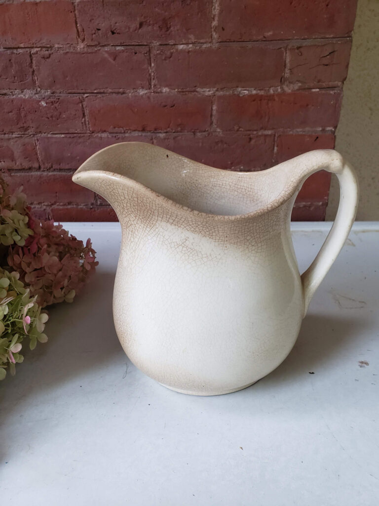 vintage pitcher with crazing