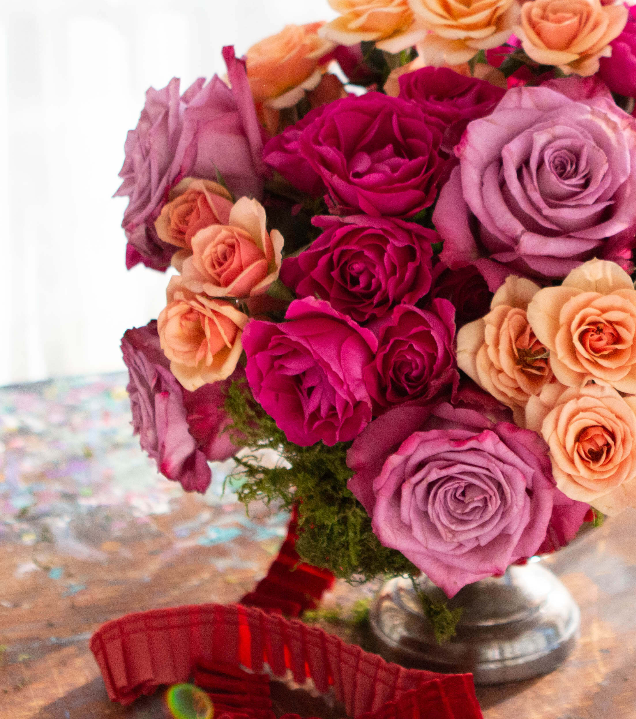 valentine roses arrangement